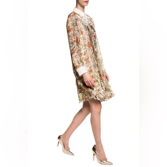 Tory Burch Printed Silk Botanical Dress, NWT - Picture 2 of 11